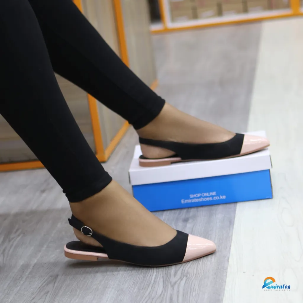 1400 Ravena two-tone Slingback Flats black.webp