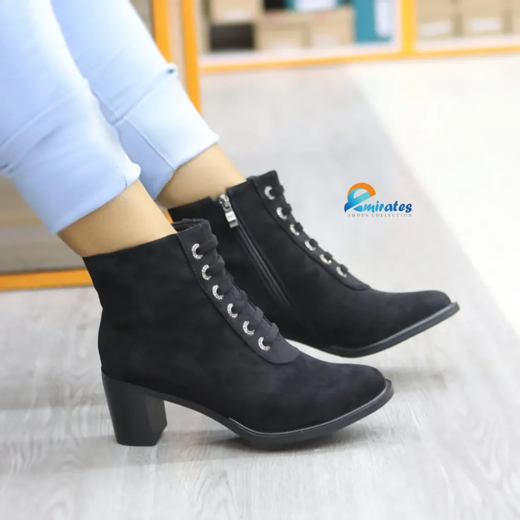 Calista Lace-Up Heeled Ankle Boots