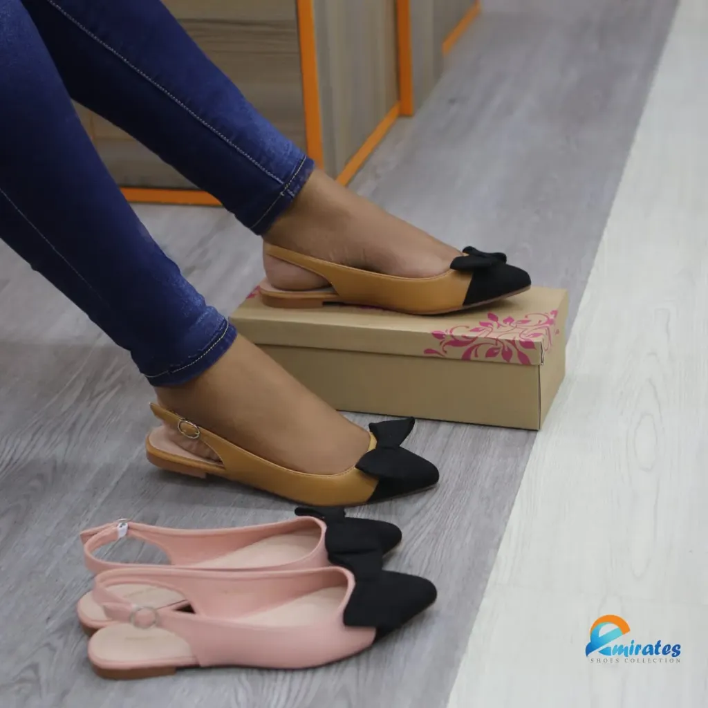 Cara two-tone pointed toe slingback flats