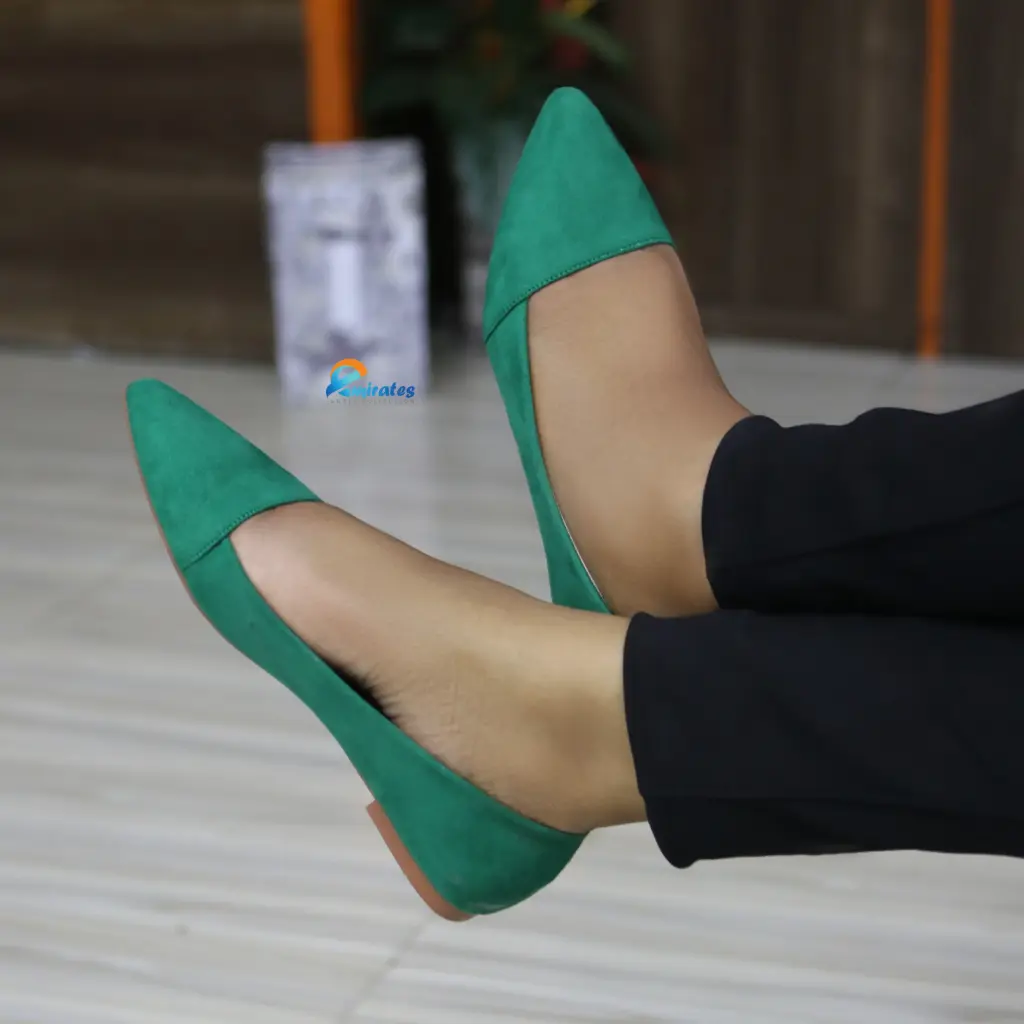 Leah pointed-toe flats (green)