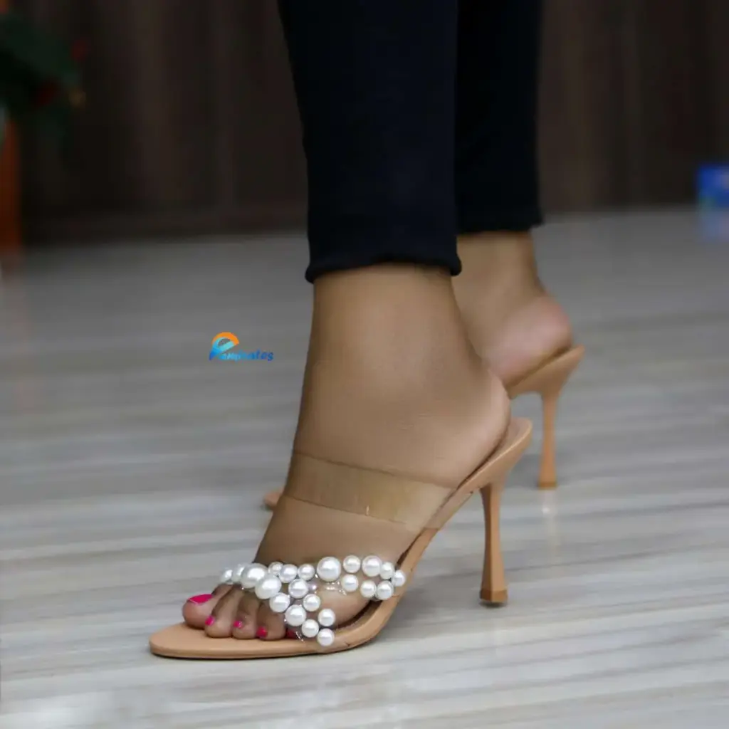 Liora high-heeled pearl sandals