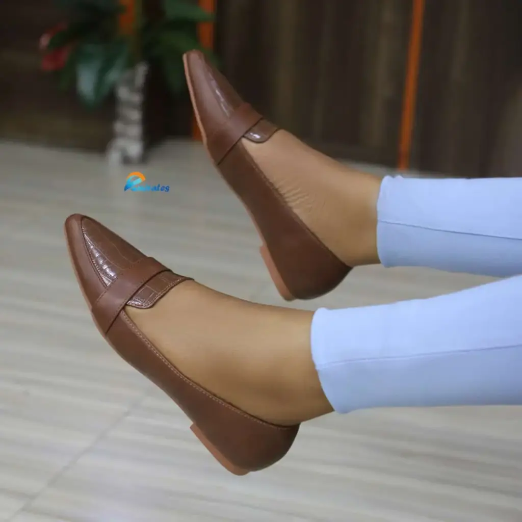 Ophelia pointed toe flats (brown)