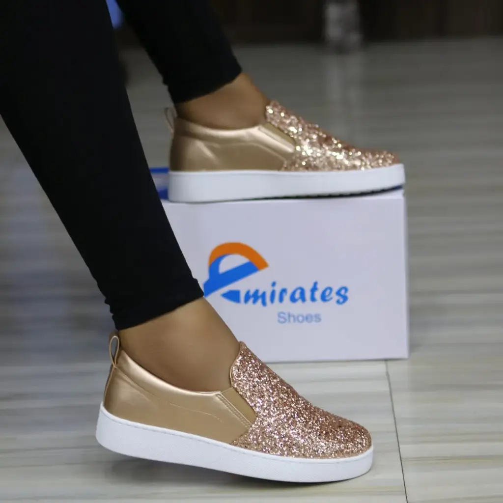 Avie shimmer slip-on fashion sneakers