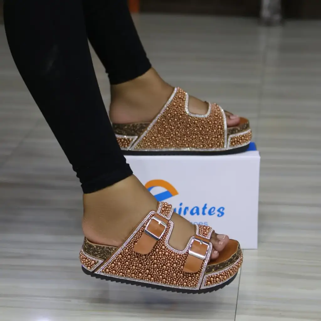 Peggy buckle strap wedge sandals