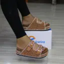 Peggy buckle strap wedge sandals