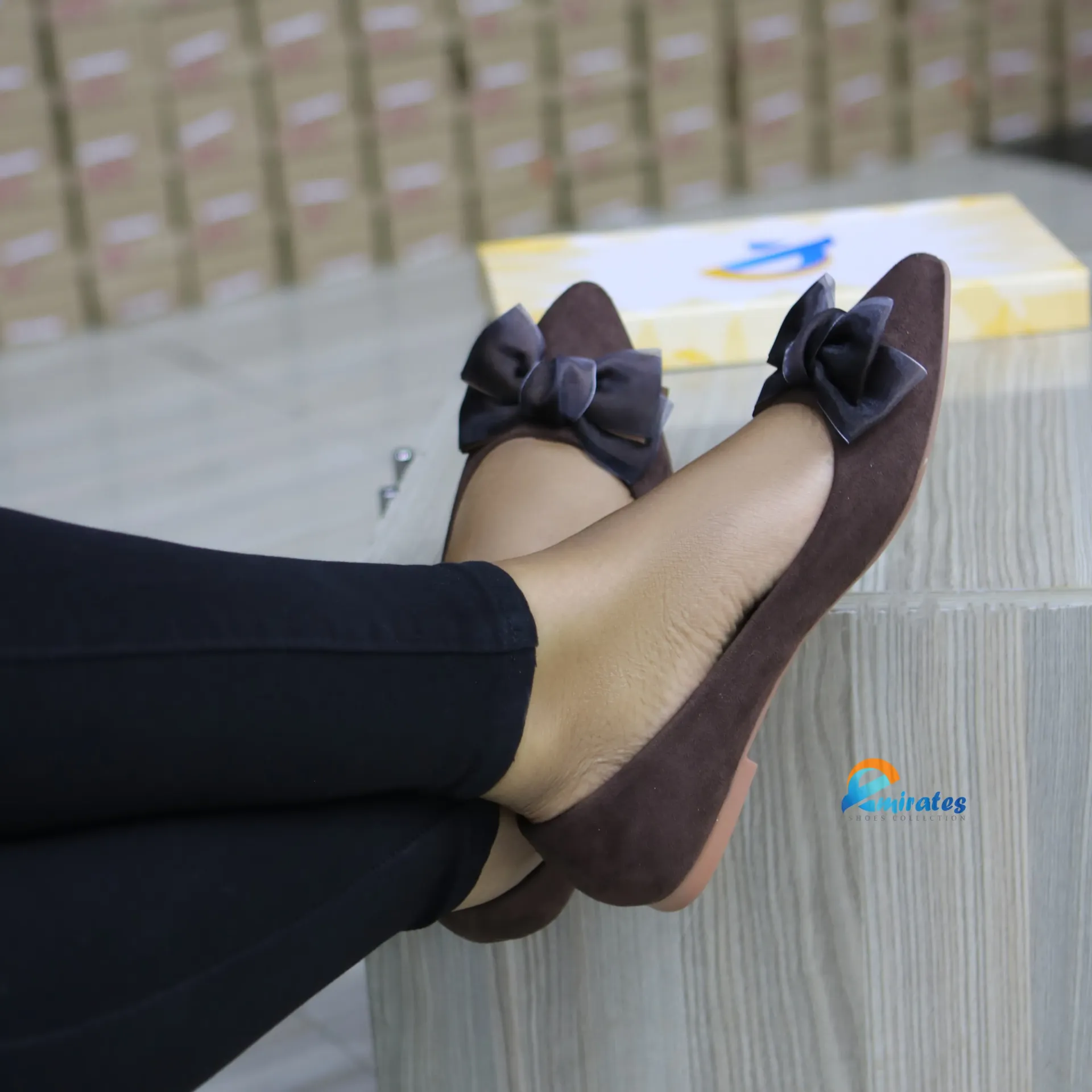 Rhoda Bow Ballet flats (Chocolate mauve)