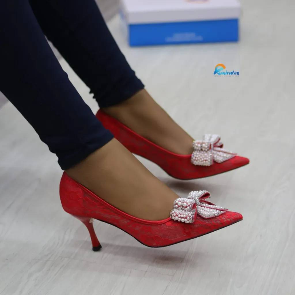 Noelle Bow-Detail Pumps (red)